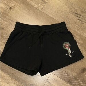 EMPYRE ELASTIC WAIST "ROSE" BLACK SHORTS SIZE SMALL